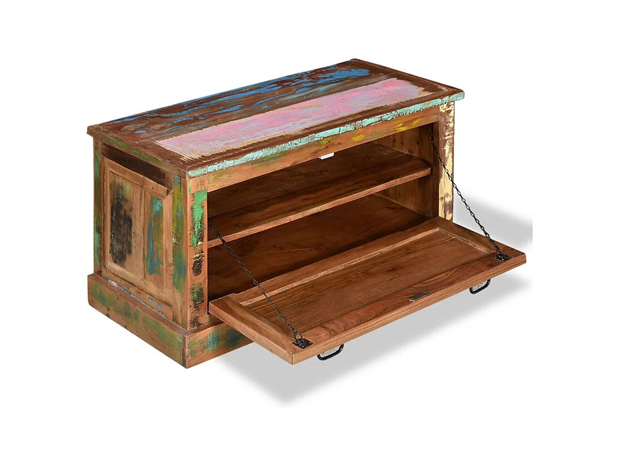 Banc de rangement de chaussures Bois de récupération