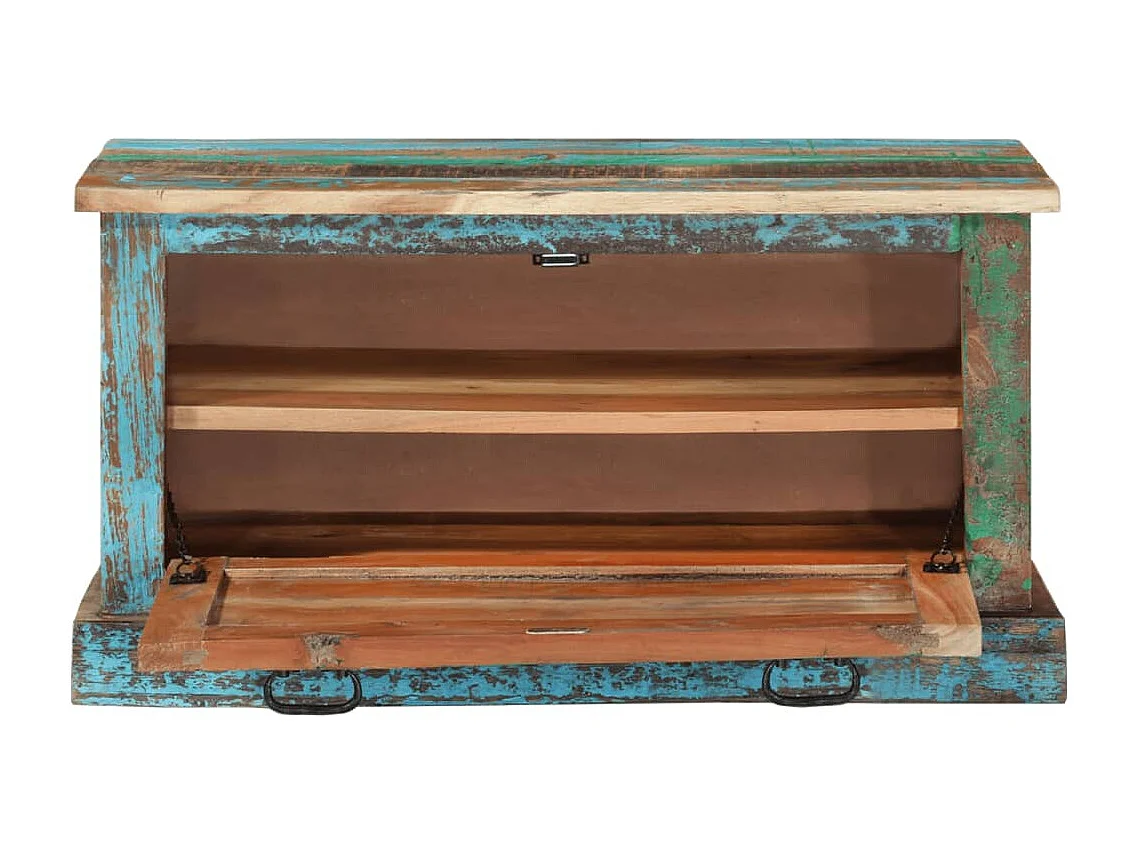 Schoenenopbergbankje van gerecycled hout