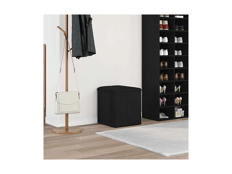 Banc de Rangement Chêne noir 42 x 42 x 45 cm Bois d'ingénierie