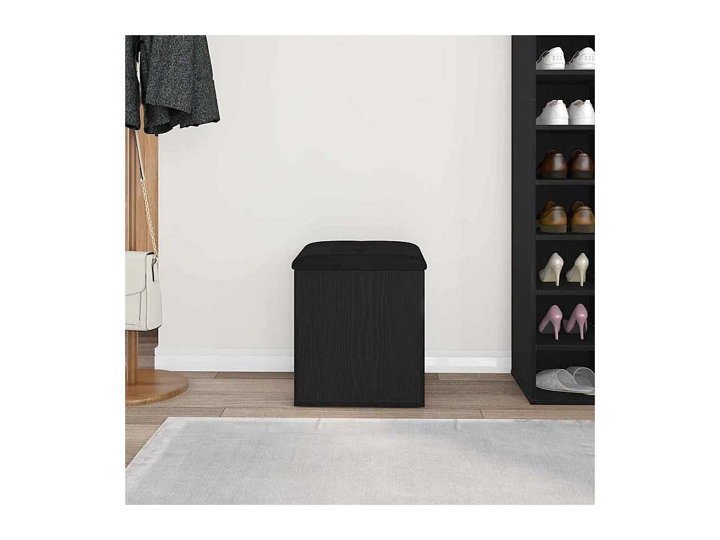 Banc de Rangement Chêne noir 42 x 42 x 45 cm Bois d'ingénierie