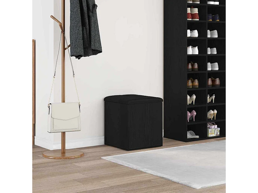 Banc de Rangement Chêne noir 42 x 42 x 45 cm Bois d'ingénierie