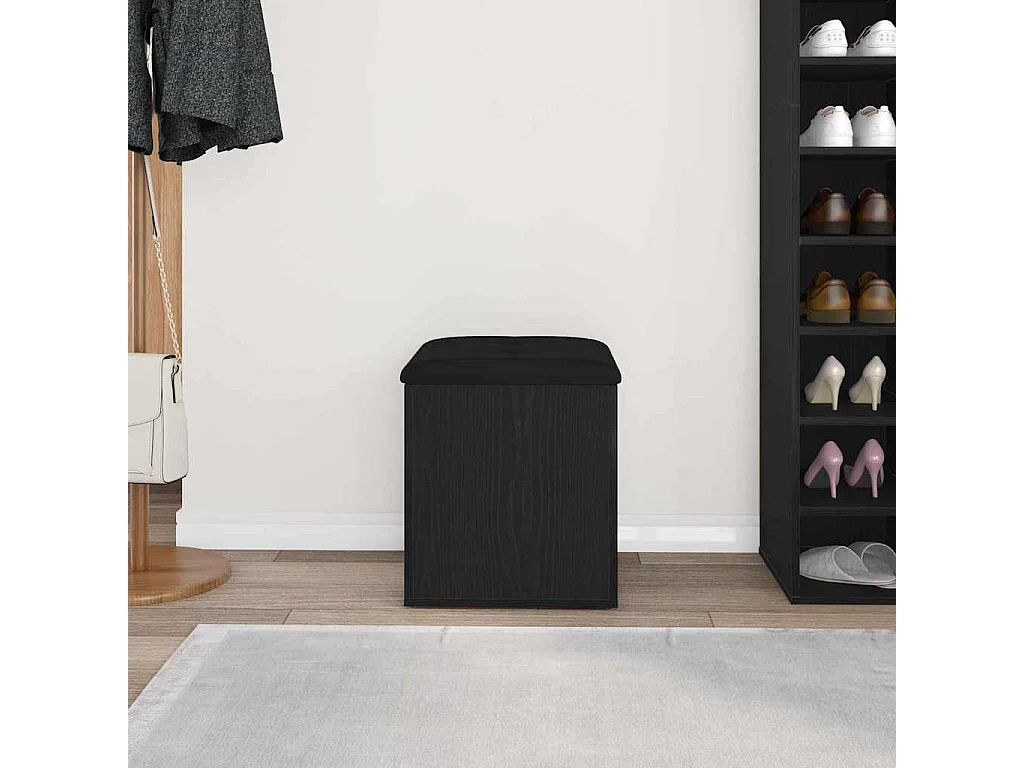 Banc de Rangement Chêne noir 42 x 42 x 45 cm Bois d'ingénierie