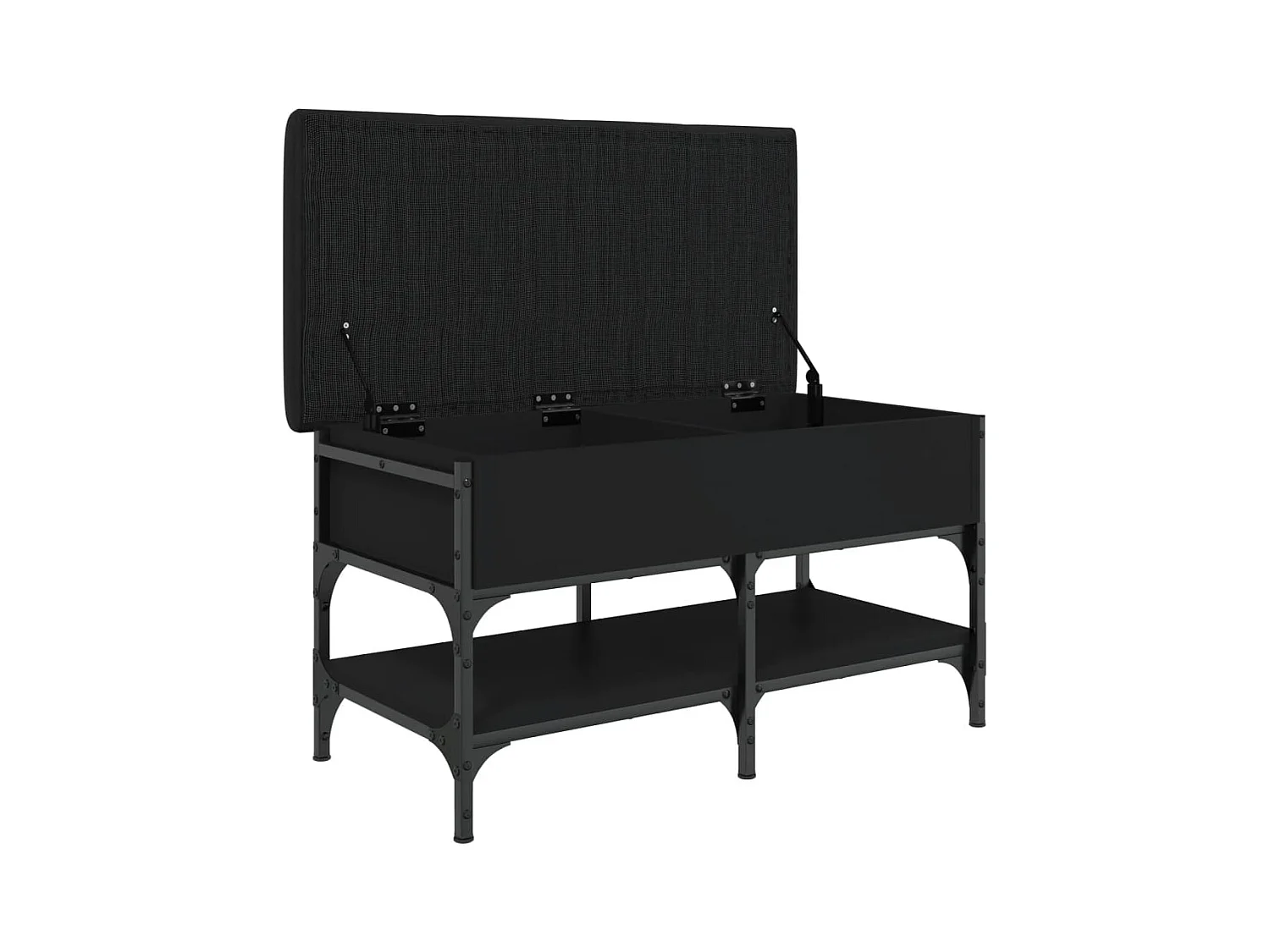 Panca portascarpe nera 82x42x45 cm in legno ingegnerizzato