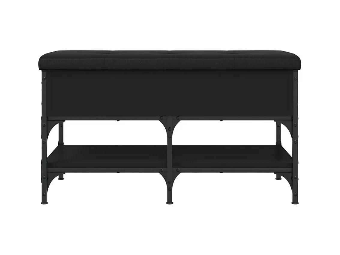 Panca portascarpe nera 82x42x45 cm in legno ingegnerizzato