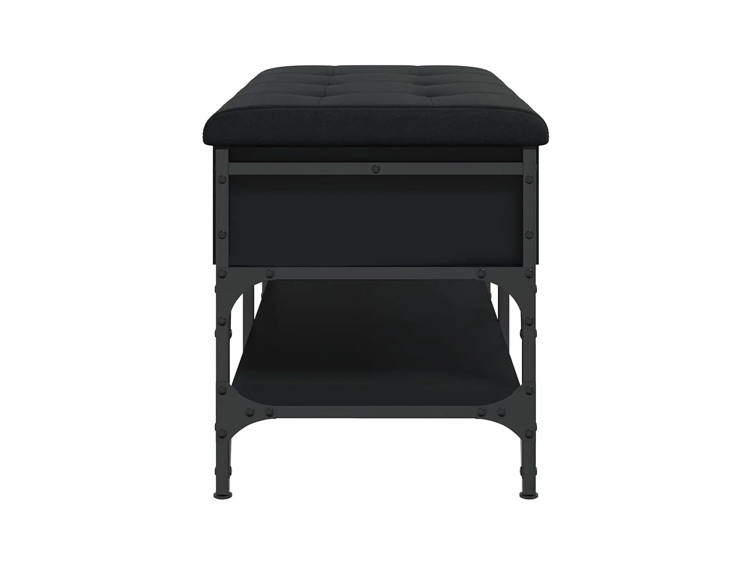 Panca portascarpe nera 82x42x45 cm in legno ingegnerizzato