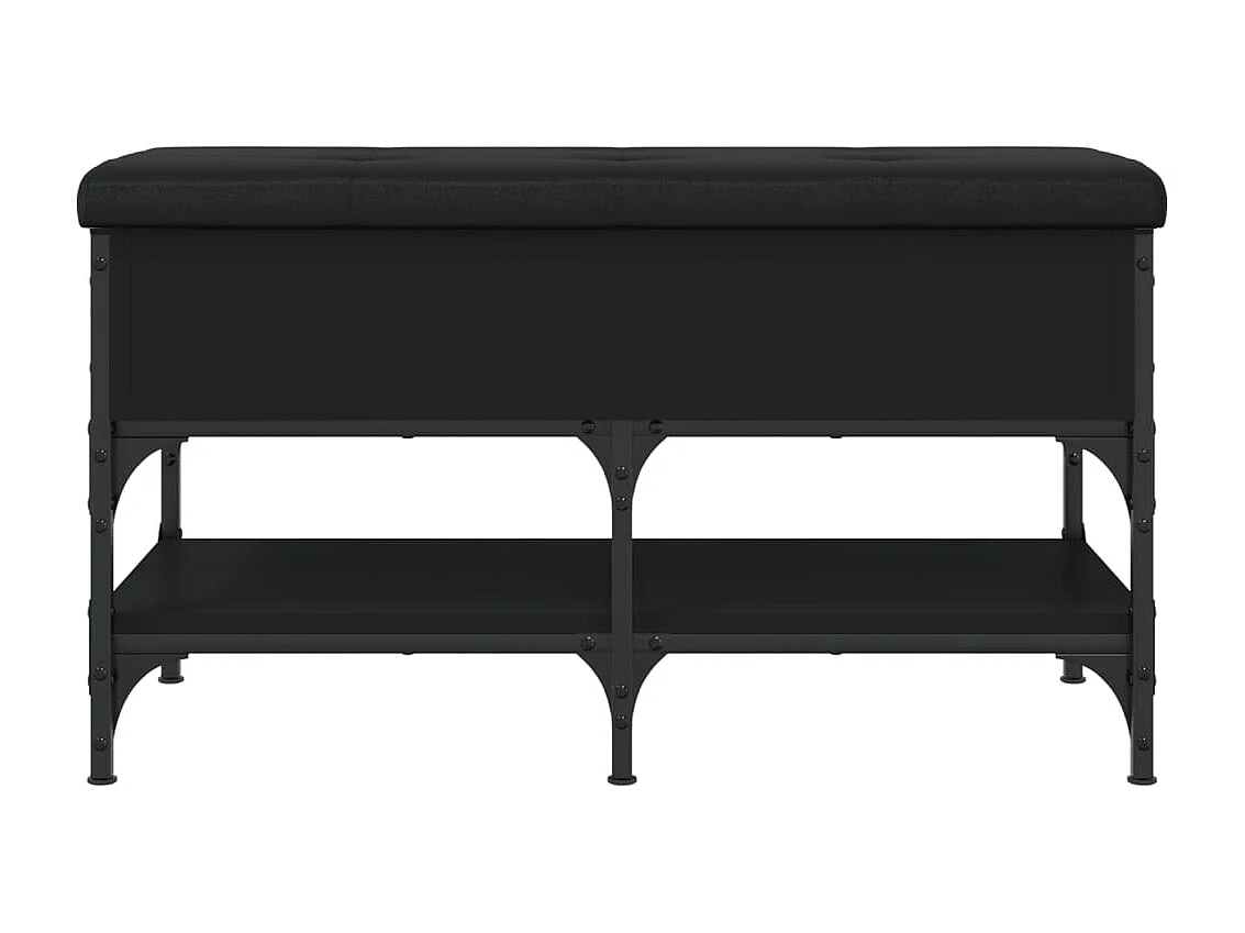 Banco zapatero negro 82x42x45 cm madera de ingeniería