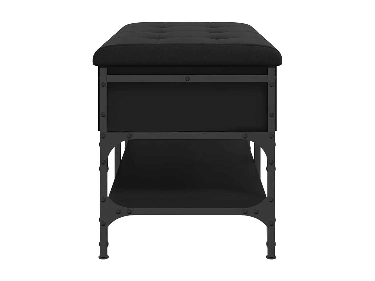 Banco zapatero negro 82x42x45 cm madera de ingeniería