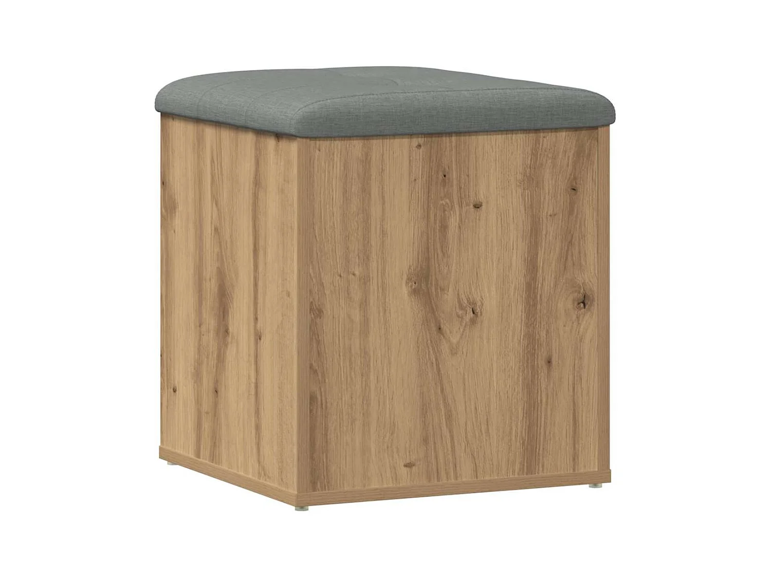 Banc de rangement chêne artisanal 42x42x45 cm bois d'ingénierie