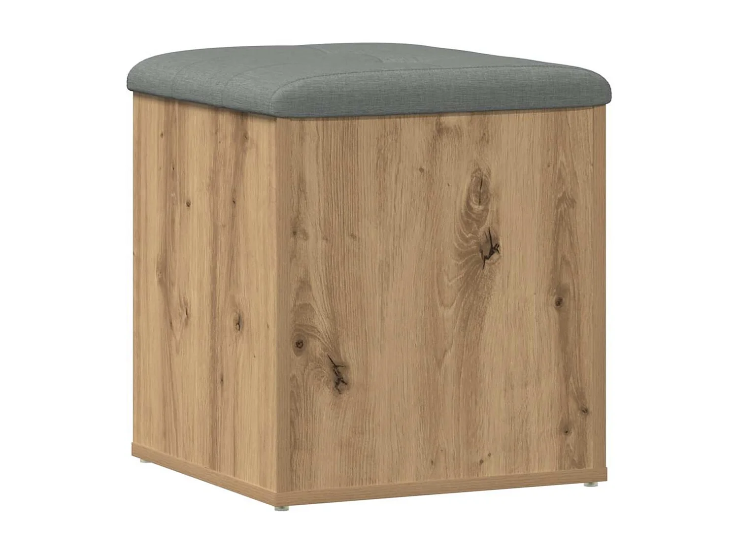 Banc de rangement chêne artisanal 42x42x45 cm bois d'ingénierie