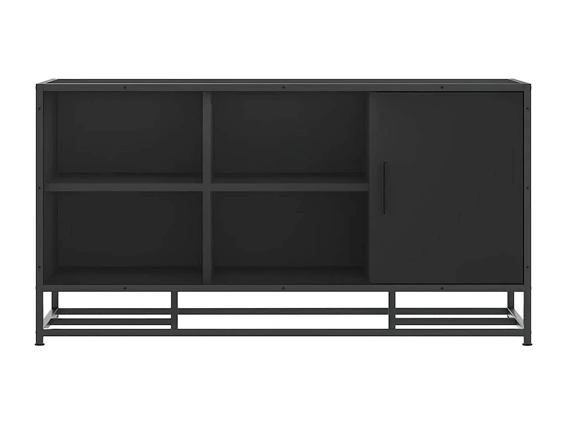 Banco zapatero negro 100x40x53,5cm madera contrachapada y metal