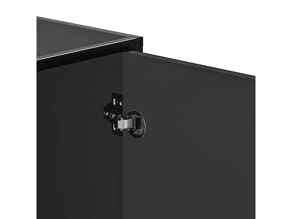 Banco zapatero negro 100x40x53,5cm madera contrachapada y metal