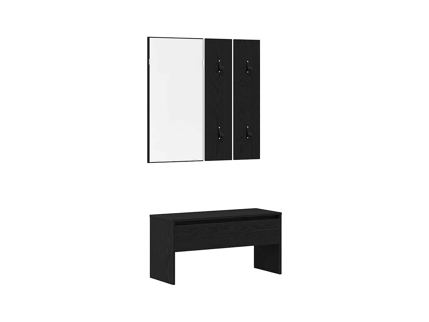 Set de meubles de couloir 4 pcs Chêne noir 80 x 30,5 x 40 cm