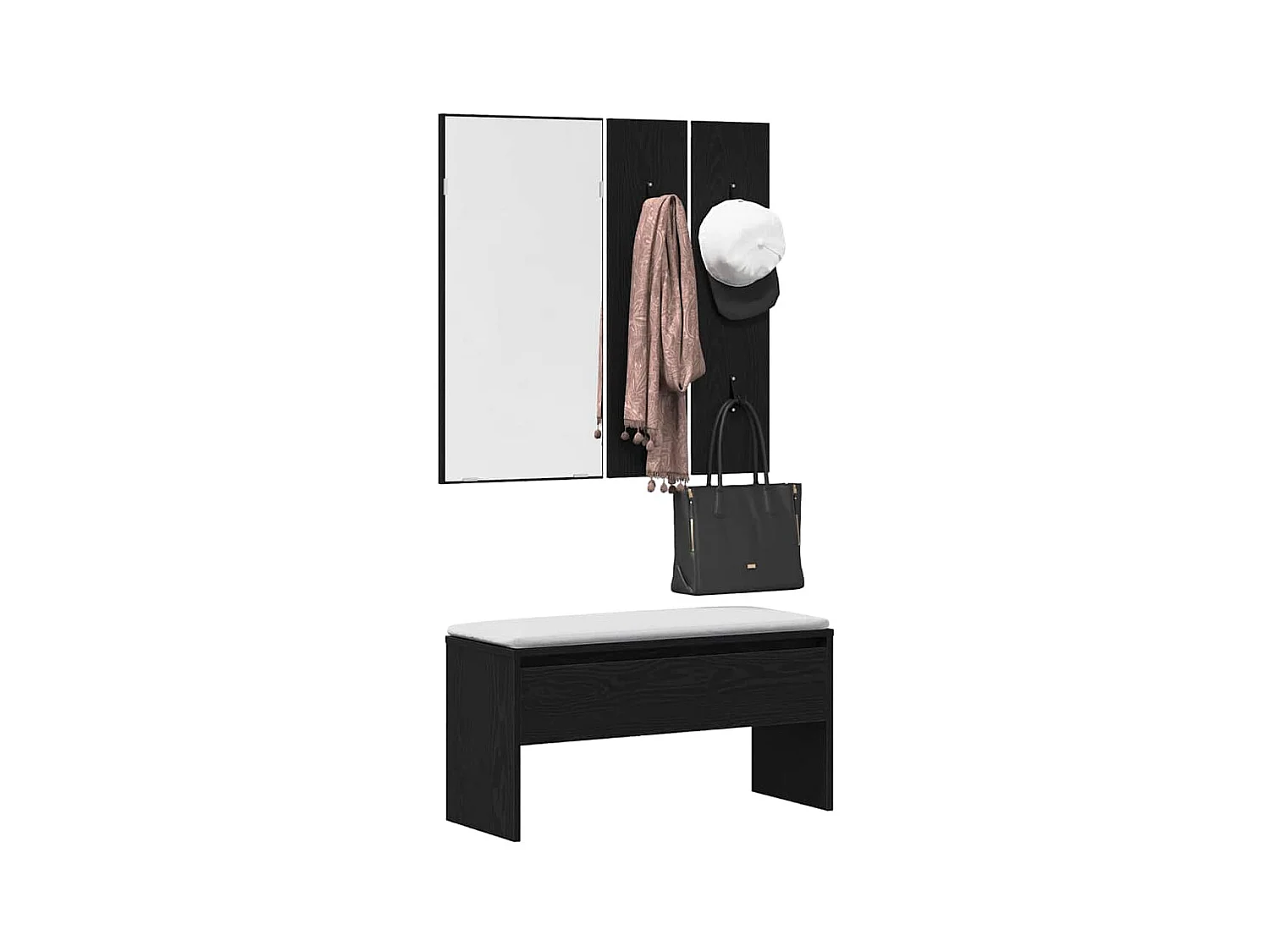 Set de meubles de couloir 4 pcs Chêne noir 80 x 30,5 x 40 cm