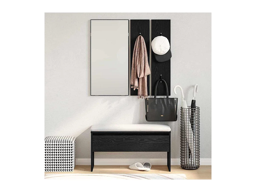 Set de meubles de couloir 4 pcs Chêne noir 80 x 30,5 x 40 cm