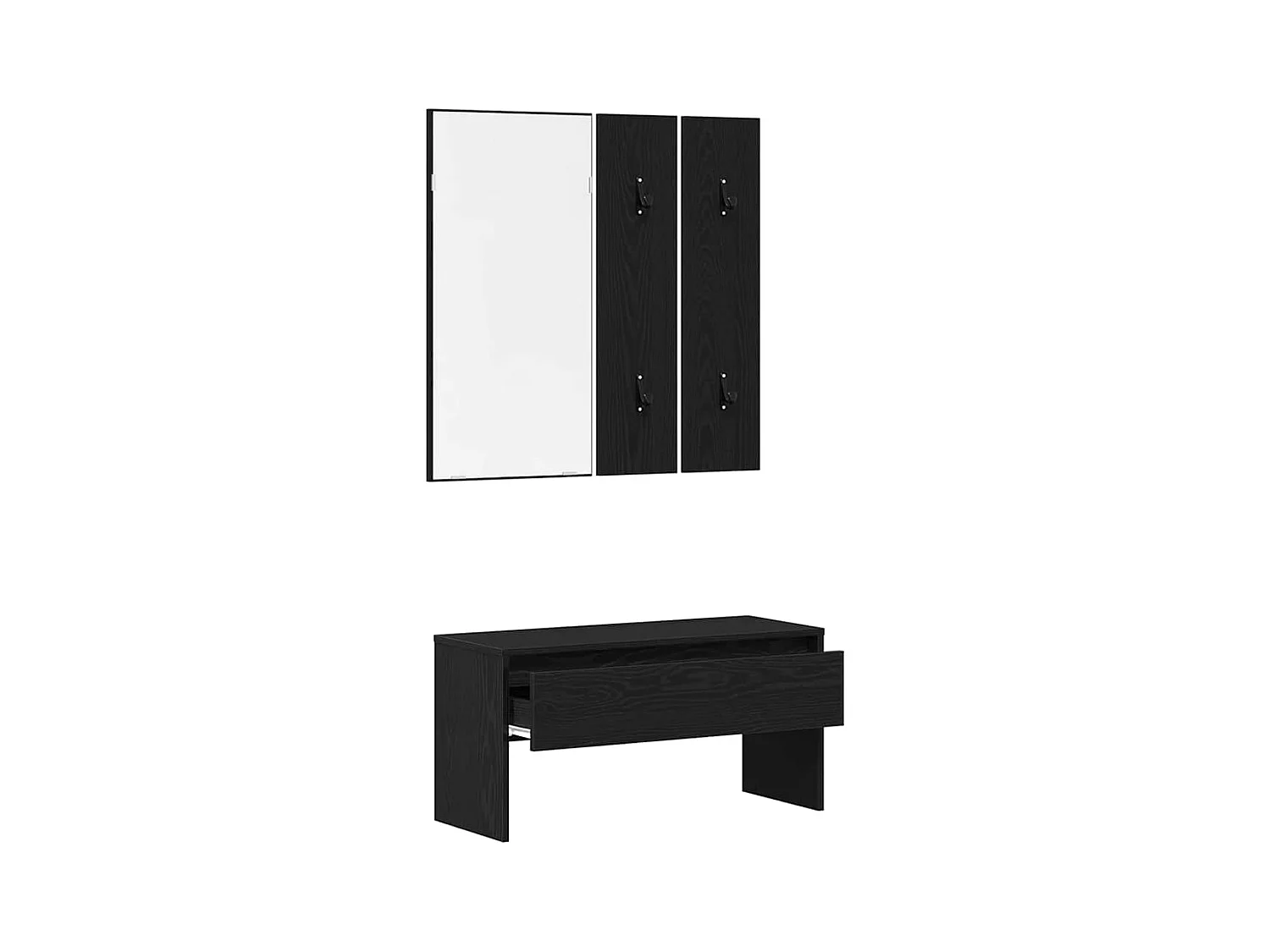 Set de meubles de couloir 4 pcs Chêne noir 80 x 30,5 x 40 cm