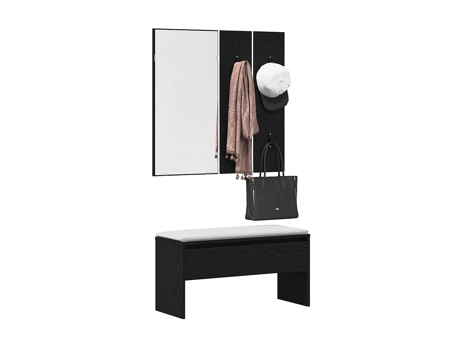 Set de meubles de couloir 4 pcs Chêne noir 80 x 30,5 x 40 cm