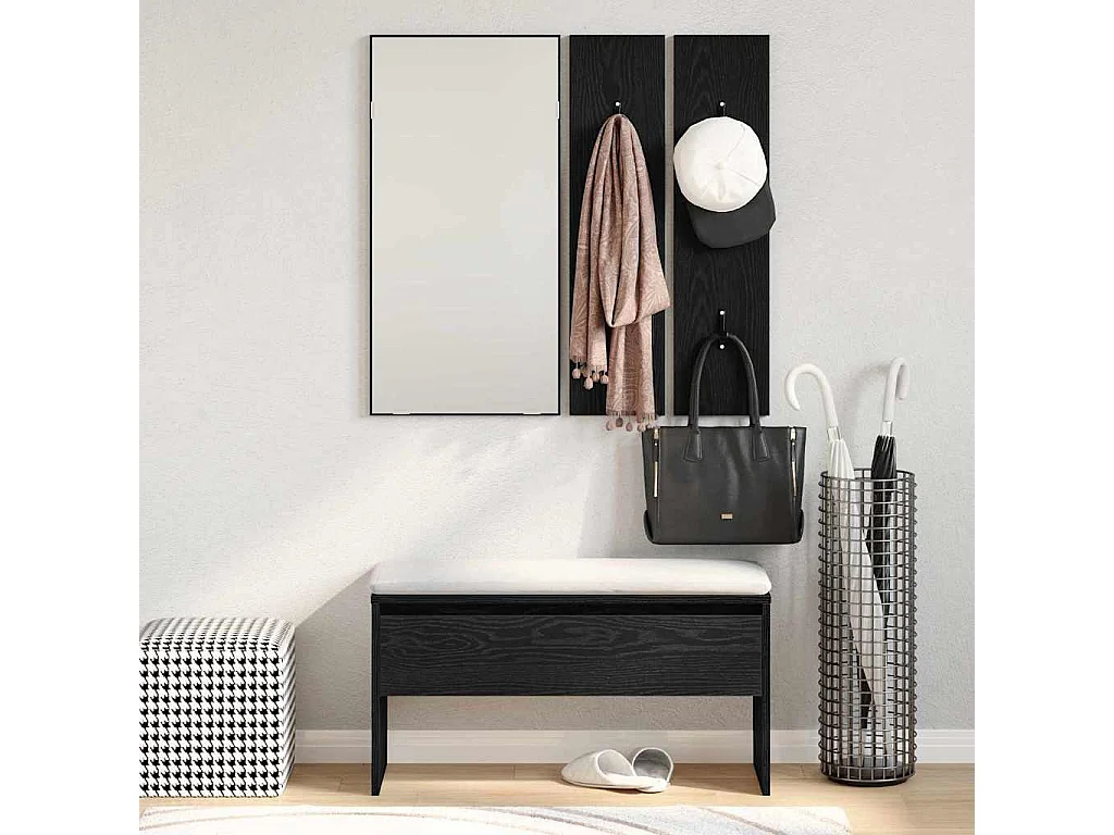 Set de meubles de couloir 4 pcs Chêne noir 80 x 30,5 x 40 cm