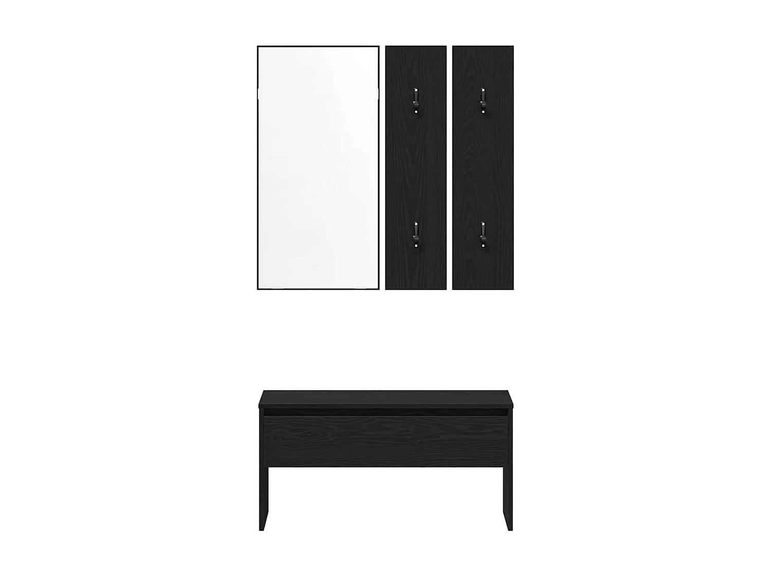 Set de meubles de couloir 4 pcs Chêne noir 80 x 30,5 x 40 cm