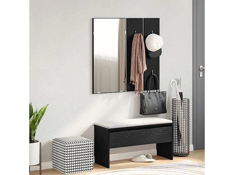 Set di mobili da ingresso 4 pezzi Rovere nero 80 x 30,5 x 40 cm