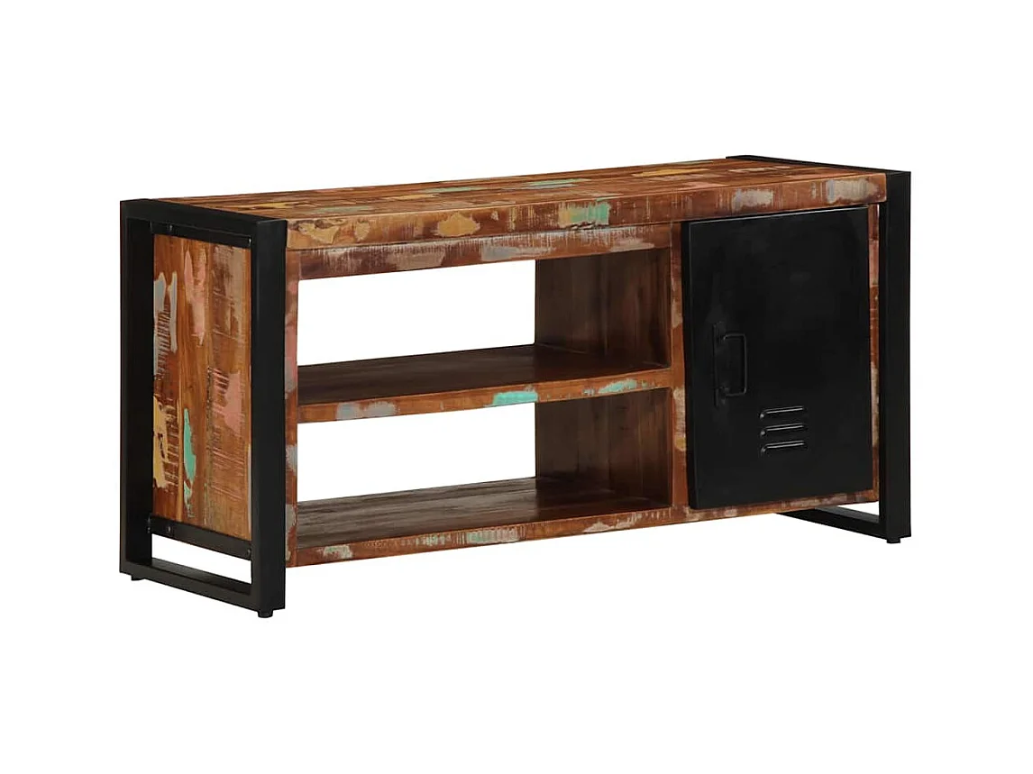 Banc à Chaussures Multicolore Bois massif de récupération