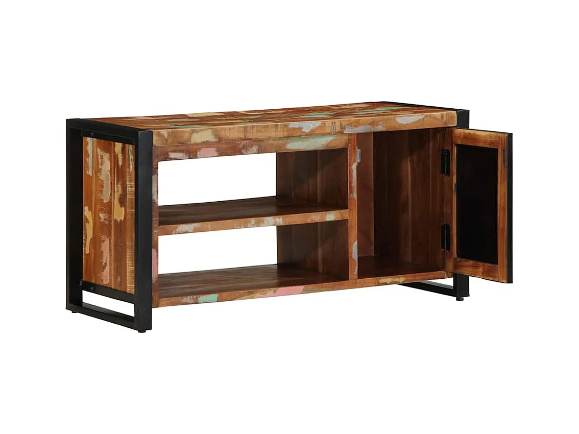 Banc à Chaussures Multicolore Bois massif de récupération