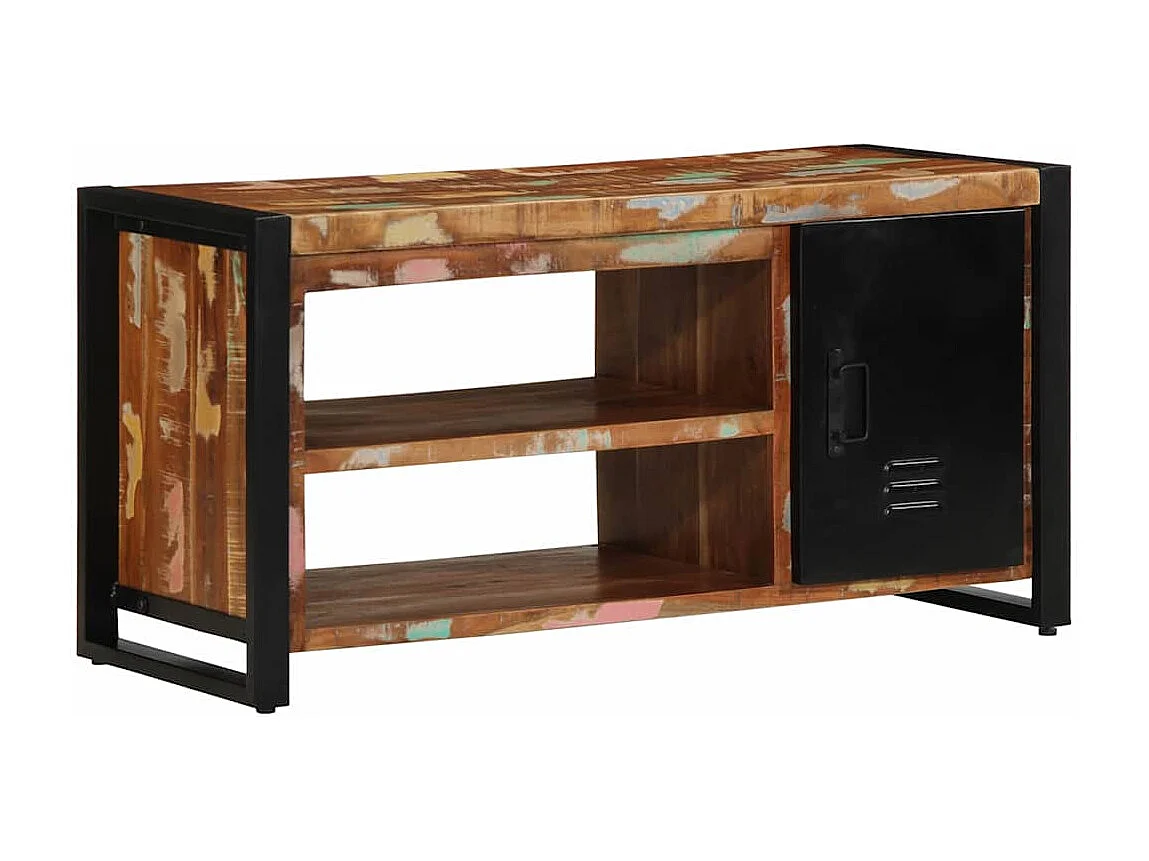 Banc à Chaussures Multicolore Bois massif de récupération