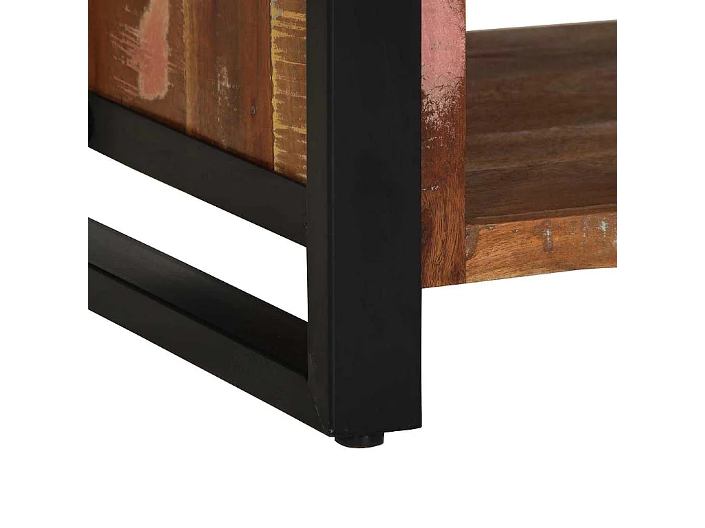 Banco zapatero multicolor de madera maciza recuperada