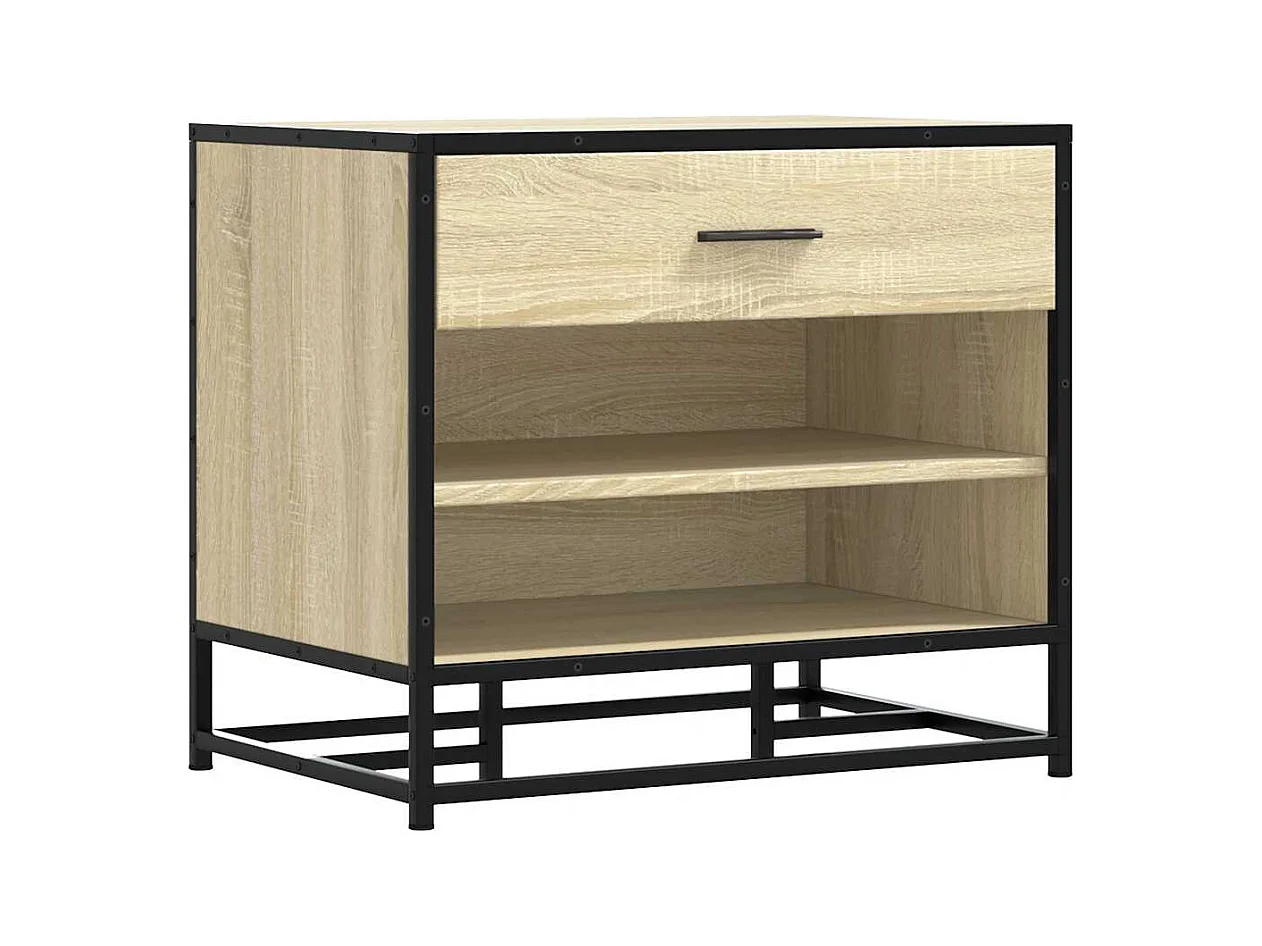 Banc à chaussures chêne sonoma bois d'ingénierie et métal