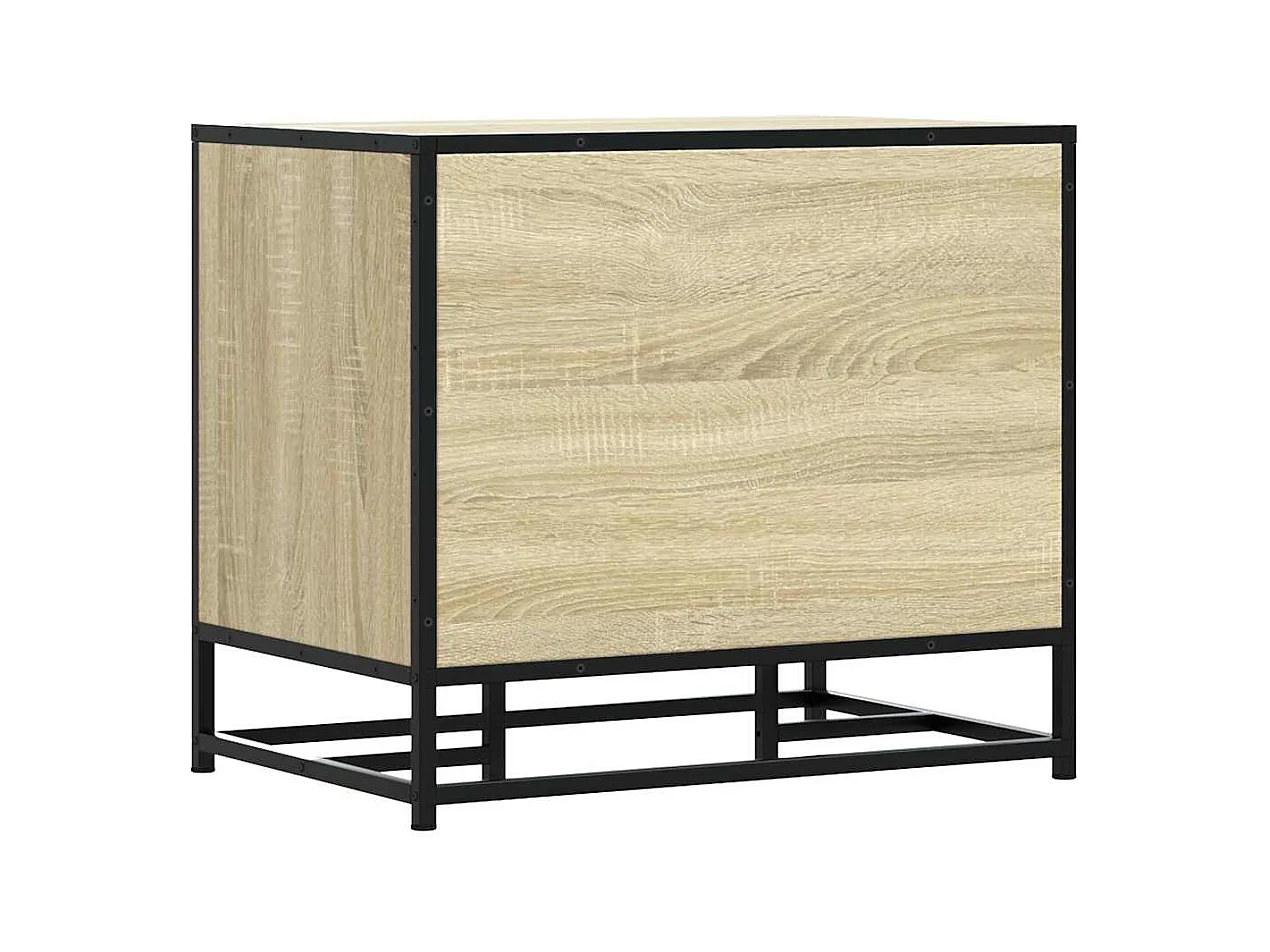 Banc à chaussures chêne sonoma bois d'ingénierie et métal