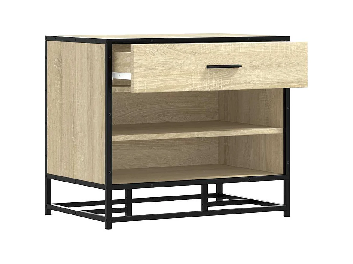 Banc à chaussures chêne sonoma bois d'ingénierie et métal