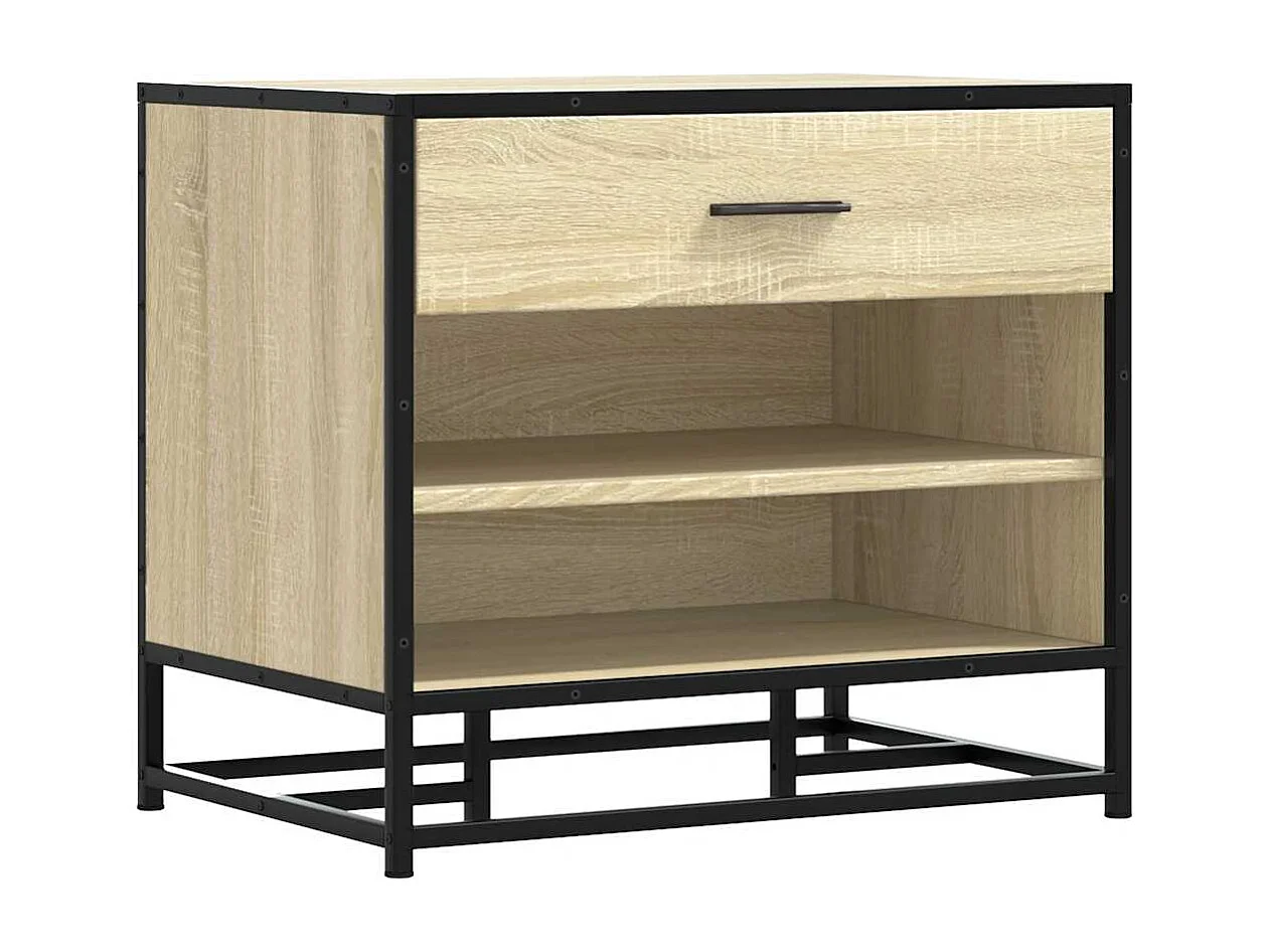 Banc à chaussures chêne sonoma bois d'ingénierie et métal