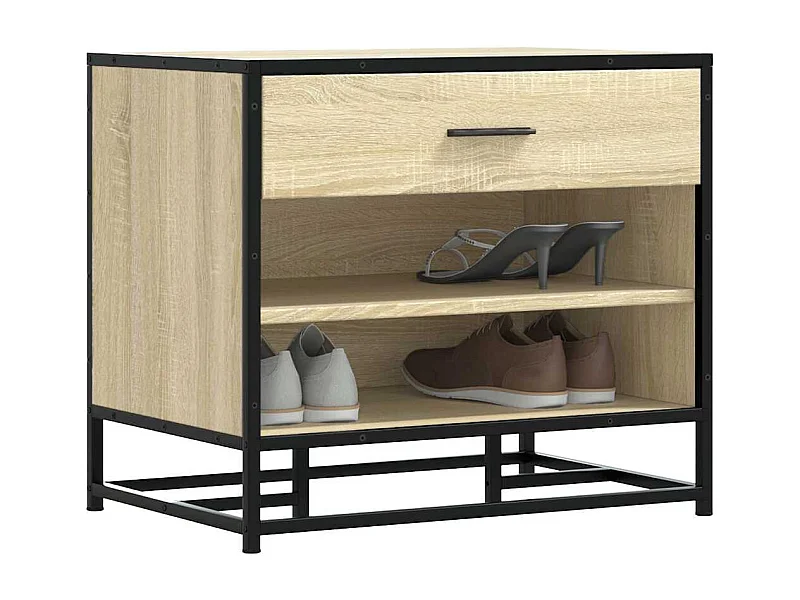 Banc à chaussures chêne sonoma bois d'ingénierie et métal