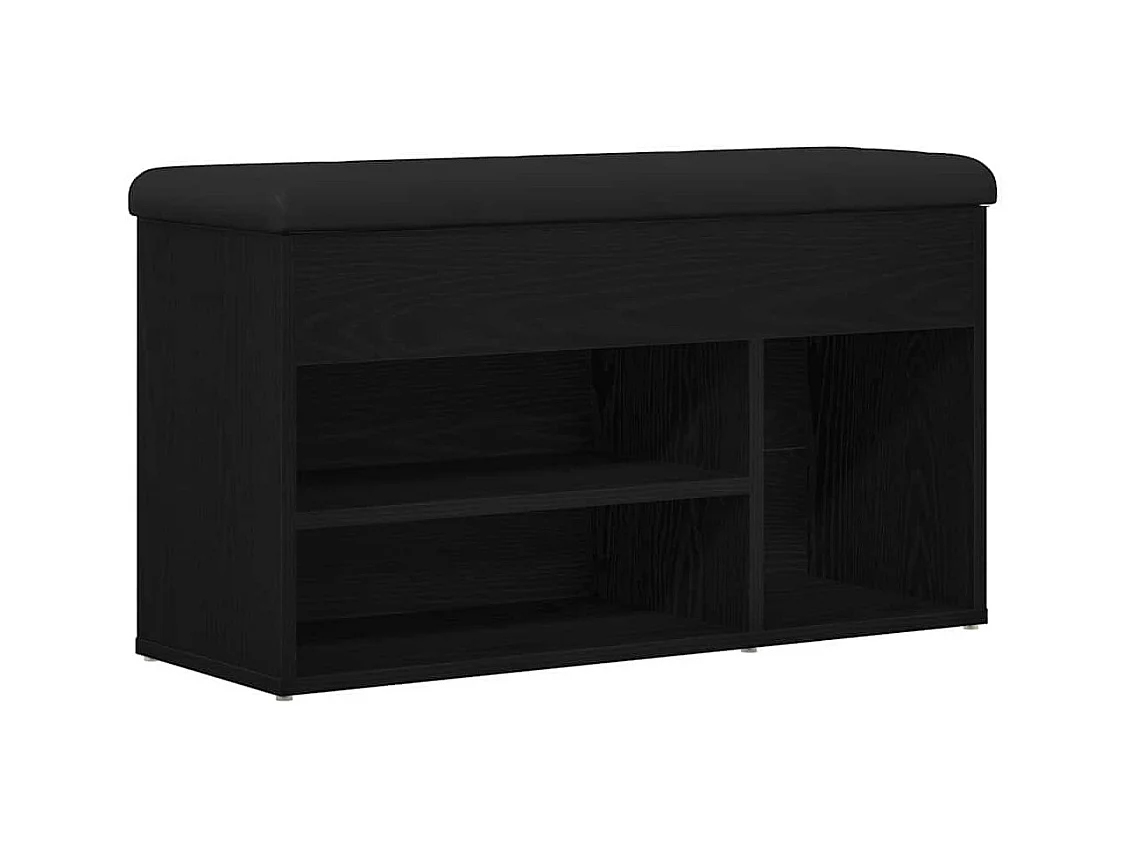 Banc à chaussures Noir 80 x 30 x 45 cm Bois d'ingénierie