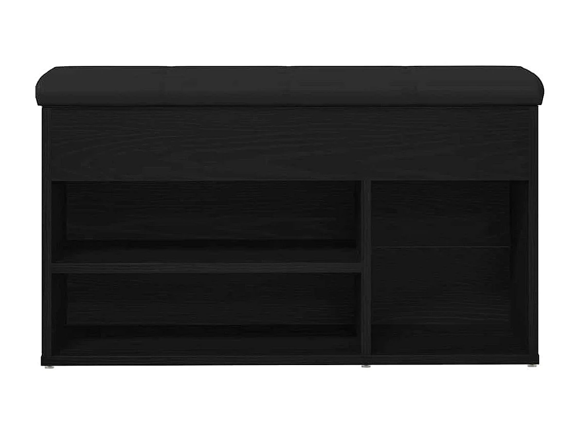 Banc à chaussures Noir 80 x 30 x 45 cm Bois d'ingénierie