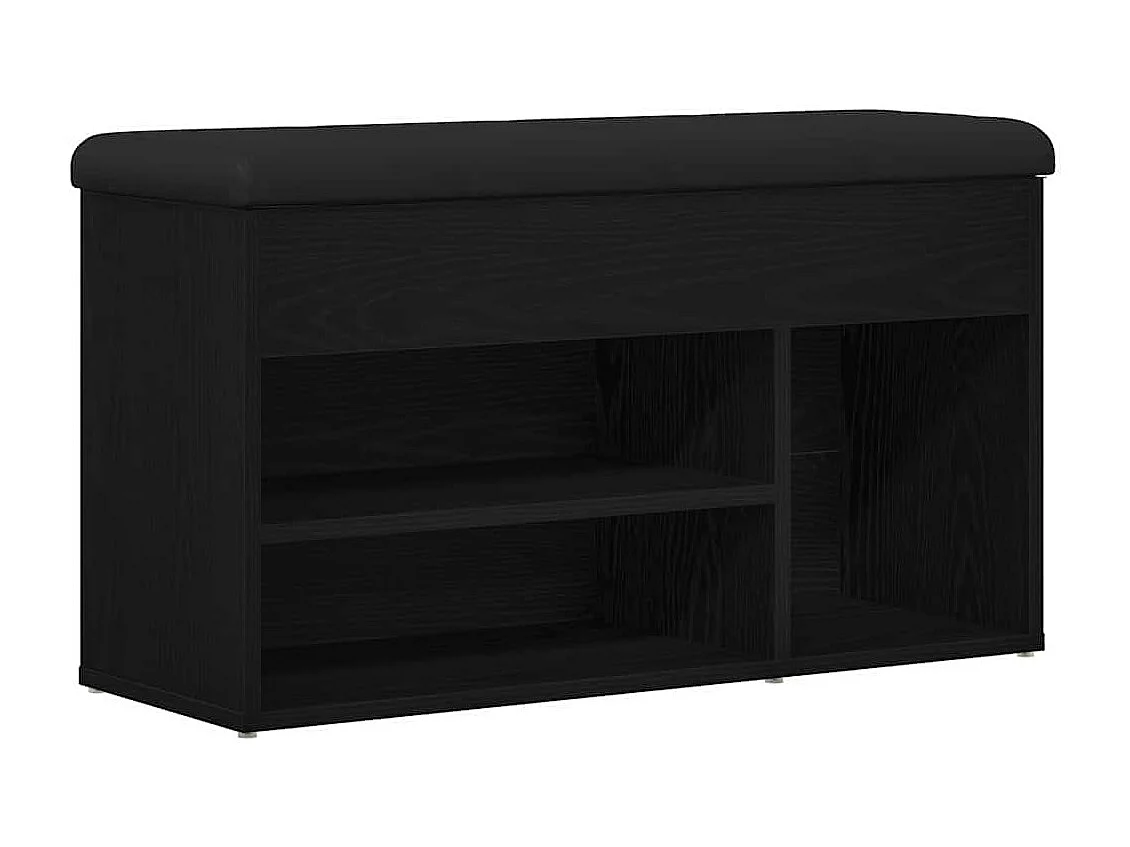 Banc à chaussures Noir 80 x 30 x 45 cm Bois d'ingénierie