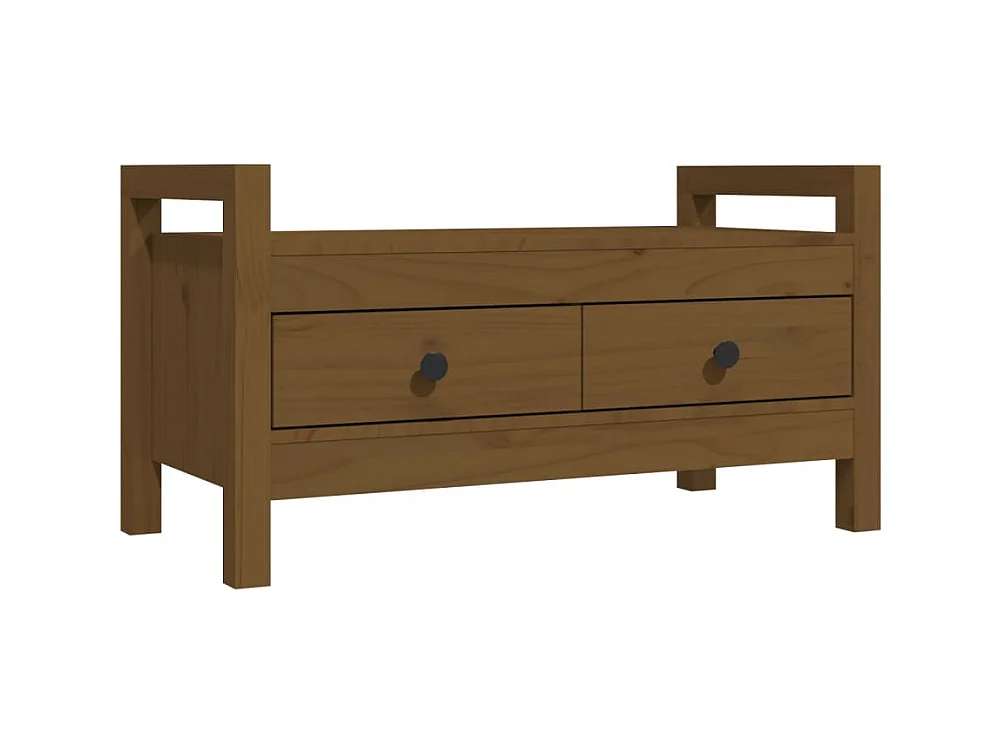 Banco de entrada Marrón miel 80x40x43 cm Madera maciza de pino