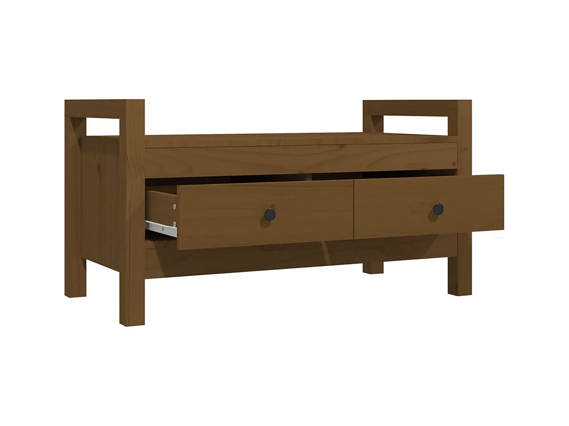 Banco de entrada Marrón miel 80x40x43 cm Madera maciza de pino