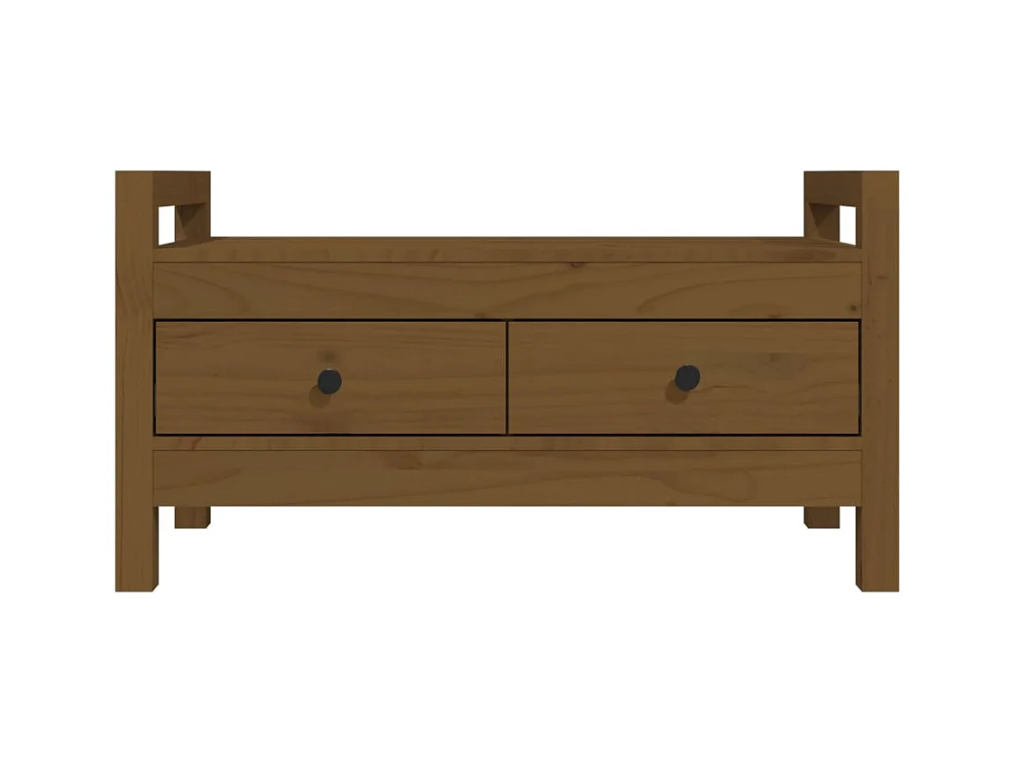 Banco de entrada Marrón miel 80x40x43 cm Madera maciza de pino
