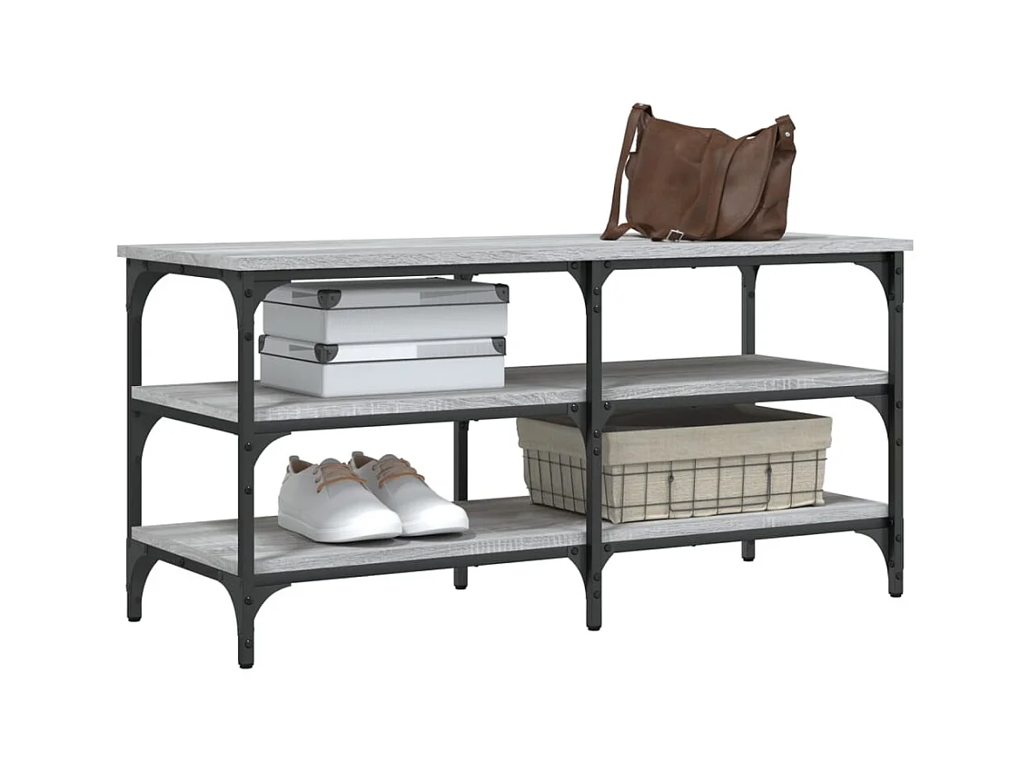 Schuhbank Sonoma grau 100x38,5x49 cm Holzwerkstoff