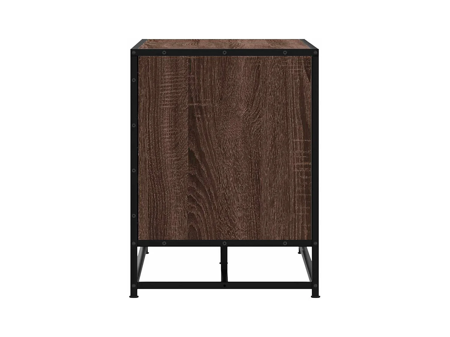 Schuhbank aus brauner Eiche aus Holzwerkstoff und Metall