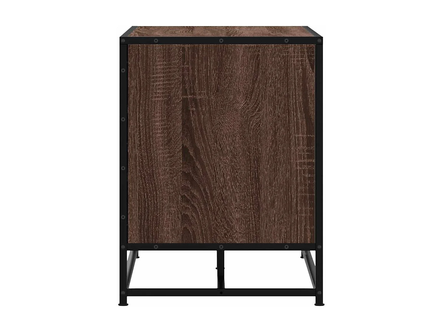 Panca portascarpe in rovere marrone realizzata in legno ingegnerizzato e metallo