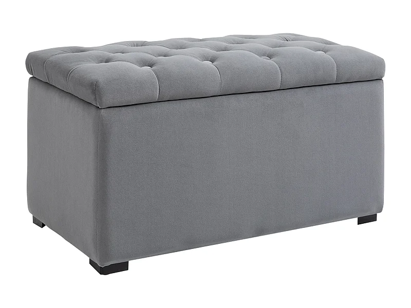 Banc de rangement pliable avec 2 tabourets, rembourré en mousse, gris foncé (75x40x42cm)