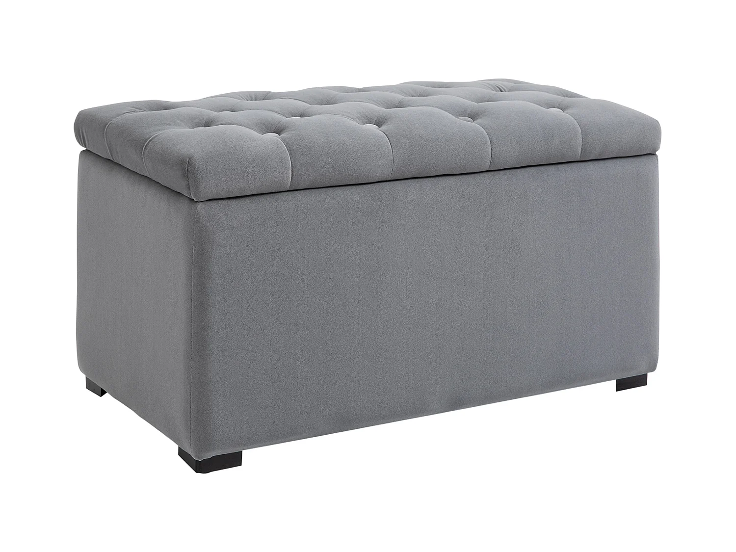 Banc de rangement pliable avec 2 tabourets, rembourré en mousse, gris foncé (75x40x42cm)