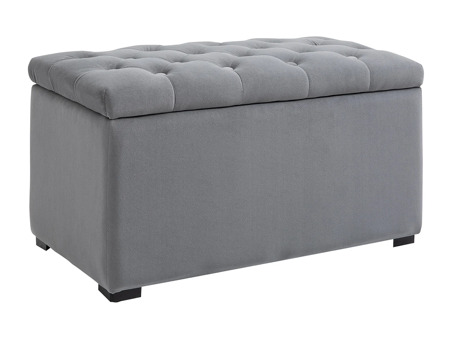 Banc de rangement pliable avec 2 tabourets, rembourré en mousse, gris foncé (75x40x42cm)