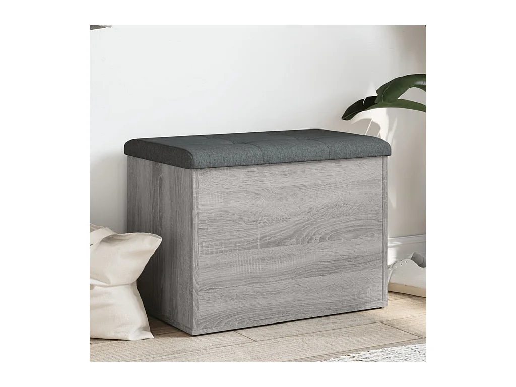 Banc de rangement sonoma gris 62x42x45 cm bois d'ingénierie