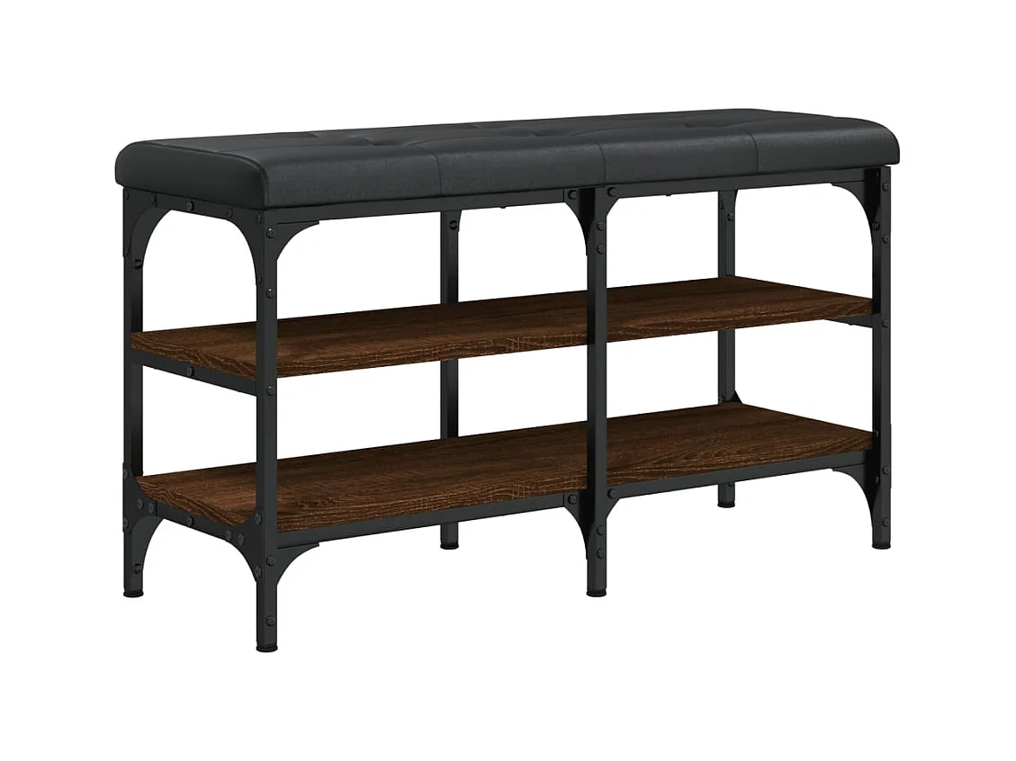 Schoenenbank bruin eiken 82x32x47 cm Technisch hout