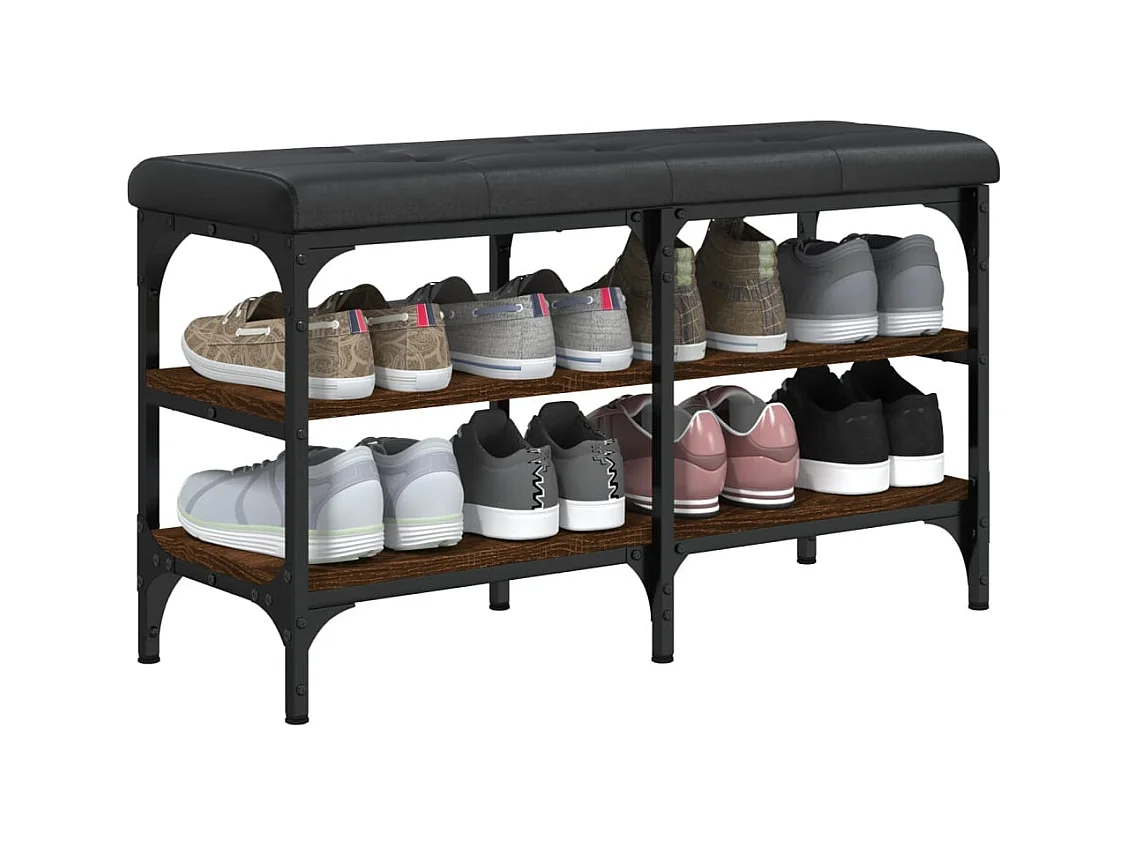 Schoenenbank bruin eiken 82x32x47 cm Technisch hout