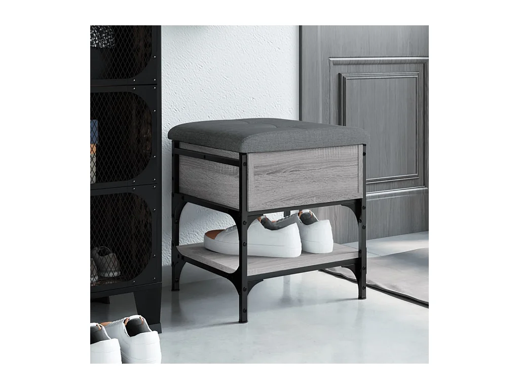 Sonoma graue Schuhbank 42x42x45 cm Holzwerkstoff