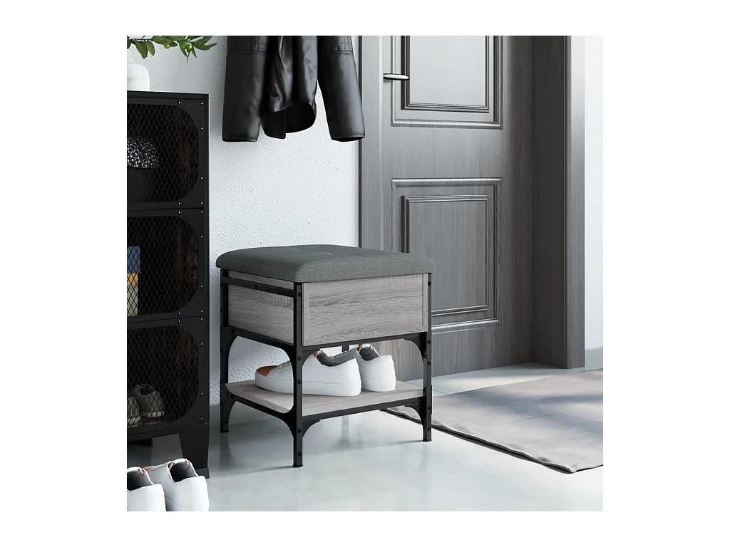 Sonoma graue Schuhbank 42x42x45 cm Holzwerkstoff