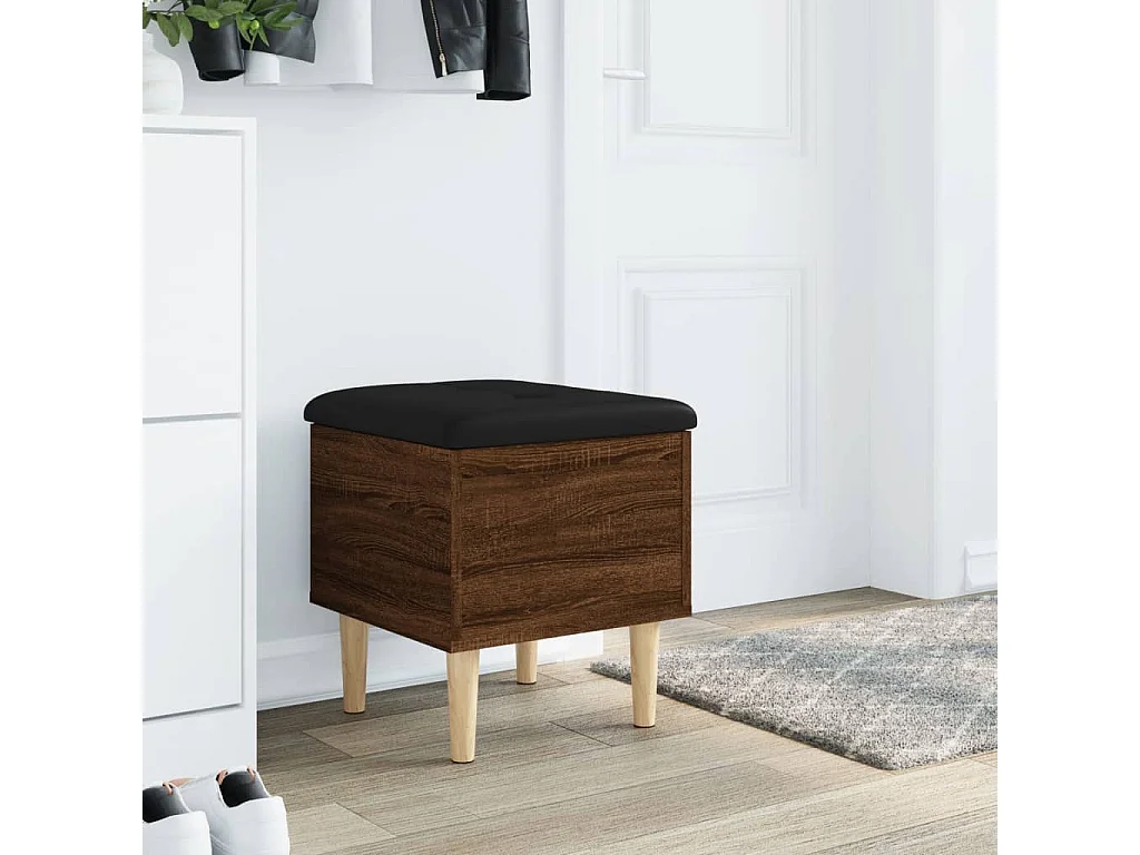 Panca contenitore in rovere marrone 42x42x46 cm in legno ingegnerizzato